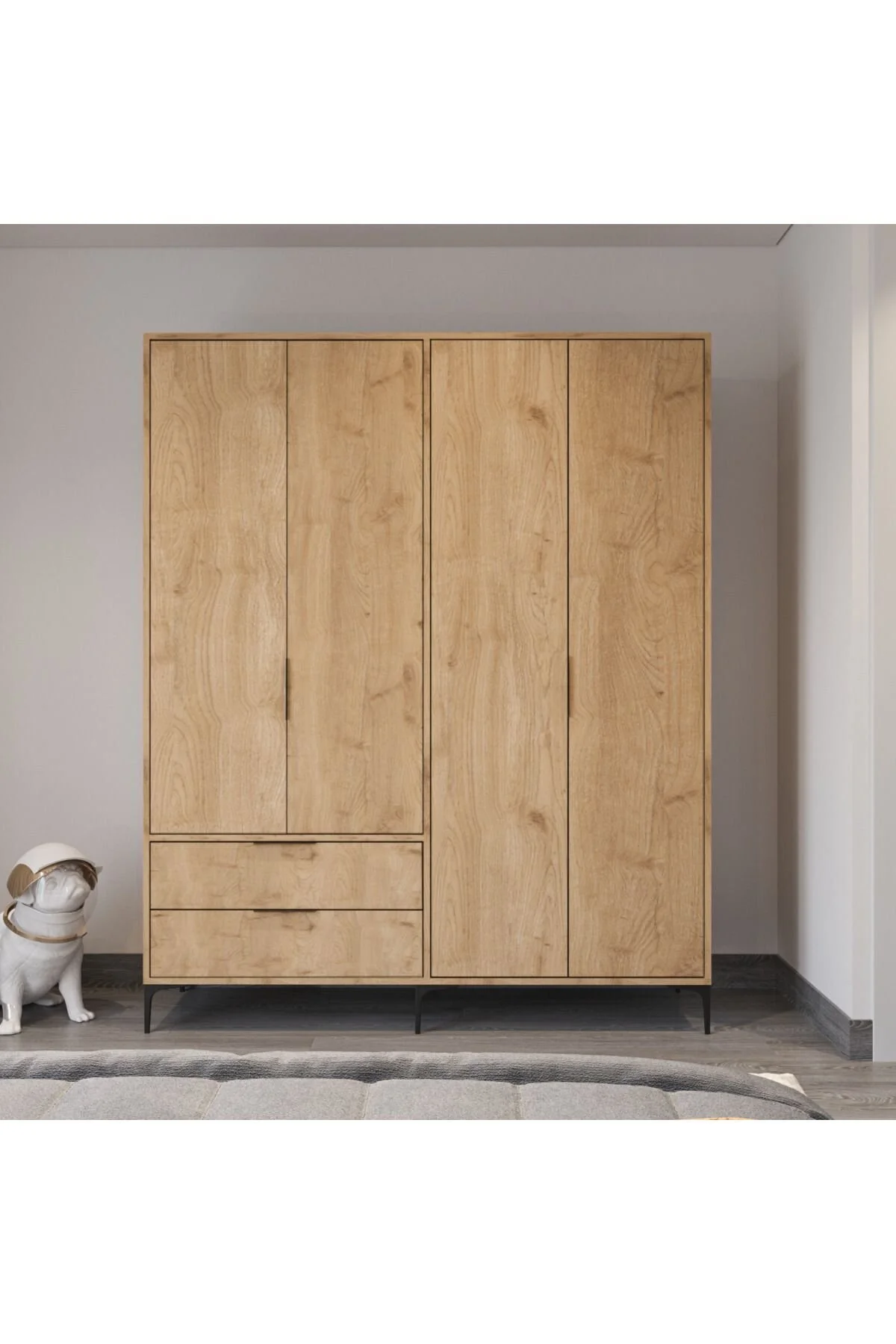 ALONEX HOME Aden 4 Kapaklı Çekmeceli Full Sepet Gardırop , Elbise Dolabı, Raflı Dolap - Kullanıcı yorumları