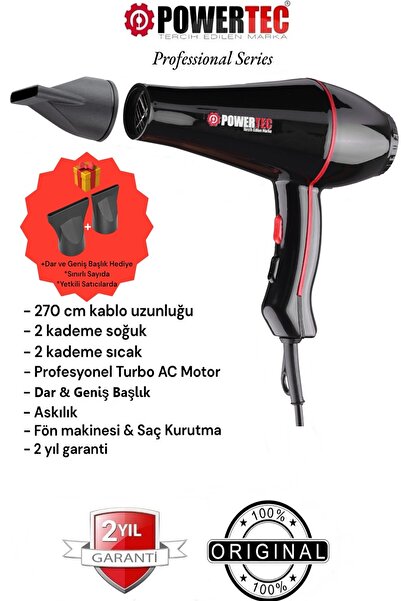 2500 W Turbo Professional Series Fon Makinesi Sac Kurutma 2 7M Uzun Kablolu Yeni Versiyon - Kullanıcı yorumları