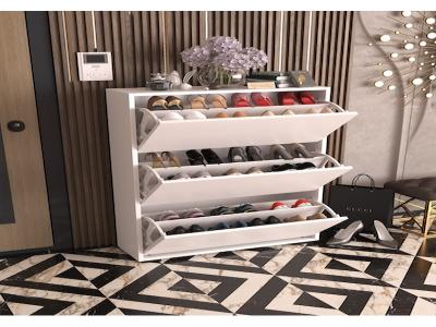 Skeche Düşer Kapak Ayakkabılık Raflı Ayakkabılık 3 Bölmeli Ayakkabılık Beyaz Beyaz - Kullanıcı yorumları