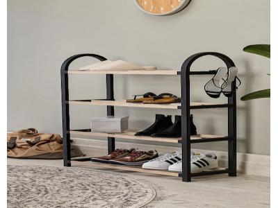 Midi Ahşap Çubuklu Ayakkabılık 4 Bölmeli Düzenleyici Raf Naturel Siyah - Kullanıcı yorumları