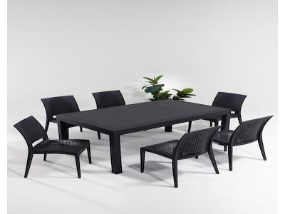 Rattan 90 x 150 cm 6 Kişilik Bahçe Masa Takımı-Antrasit Siyah - Kullanıcı yorumları